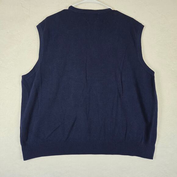 Polo Golf Ralph Lauren XXL Cotton Sweater Vest Mens Navy Golf Vest 0846 - Picture 2 of 8